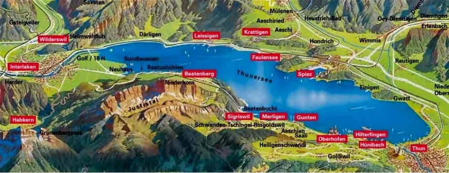 Thun: A historic town with a medieval castle, sitting gracefully by the shores of Lake Thun!