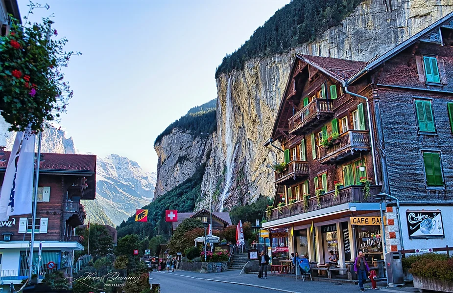 Lauterbrunnen: A picturesque valley of 72 waterfalls, where nature’s beauty cascades down amidst towering cliffs and alpine serenity!